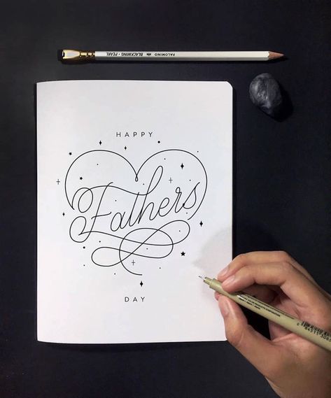 Happy Fathers Day Cards Handmade, Happy Fathers Day Lettering, Happy Father’s Day Card, Happy Fathers Day Writing, Painted Fathers Day Cards, Fathers Day Calligraphy, Happy Fathers Day Card, Happy Father's Day Calligraphy, Happy Father’s Day Diy Cards