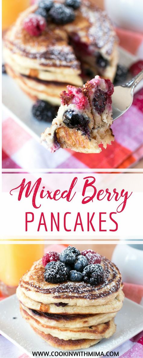 Mixed Berry Pancakes | Pancake Recipes | Breakfast Recipes | Blueberries | Raspberries | Blackberries | Best Pancake Recipe | Cookin With Mima | #mixedberries #pancakes #breakfast #cookinwithmima Buttermilk Pancakes Easy, Blueberries Breakfast, Breakfast Pancakes Recipe, Vegan Banana Pancakes, Blueberry Buttermilk Pancakes, Kids Pancakes, Berry Pancakes, Best Pancake Recipe, Pancake Bites