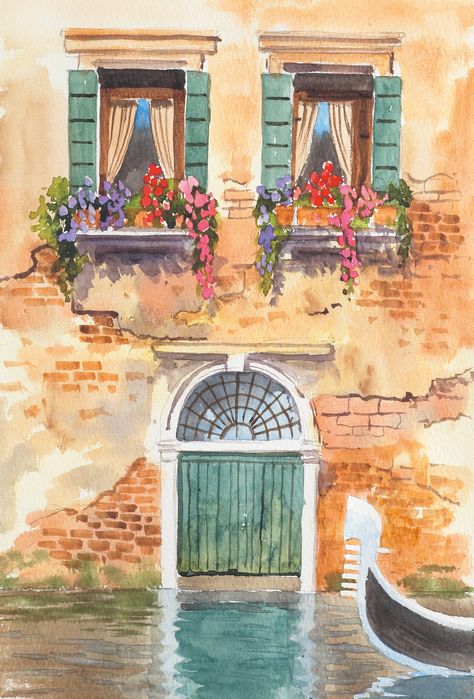 Easy Watercolor Painting Ideas, Crochet Textiles, Watercolor Painting Ideas For Beginners, Easy Watercolor Painting, Drawing Calligraphy, Watercolor Painting Ideas, Watercolour Landscapes, Gardening Crafts, Landscape Painting Watercolor