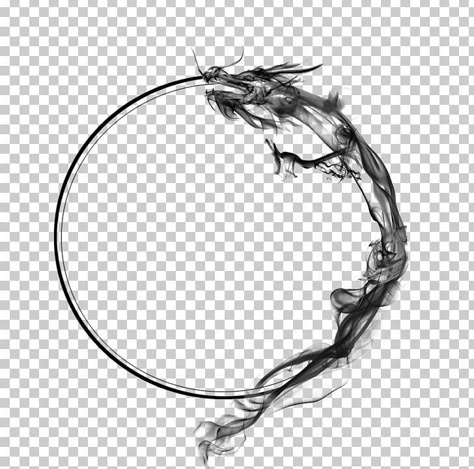 Dragon Circle Tattoo, Dragon Tattoo Circle, Chinese Circle, Circle Dragon, Black And White China, Circle Tattoo Design, Png Tattoo, Chinese Frame, Celtic Dragon Tattoos