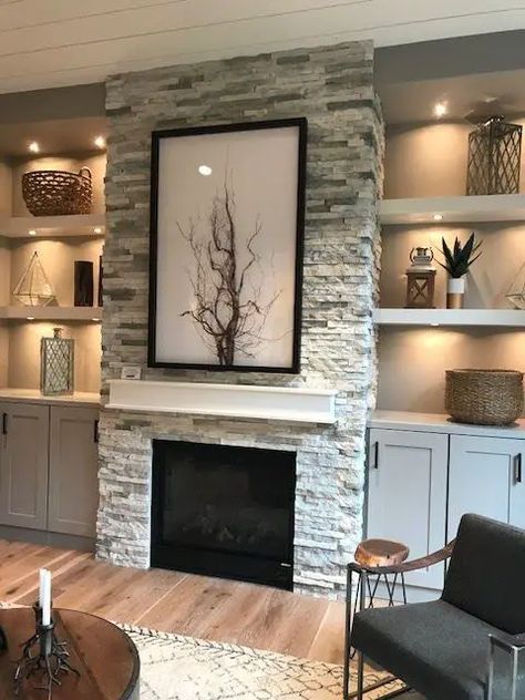 35 Fireplace With Built Ins On Both Sides Ideas For Decor Tv Built Ins, Electric Fireplace Ideas With Tv, Fireplace Ideas With Tv, Electric Fireplace Ideas, Built In Around Fireplace, Fireplace Redo, Most Pinned, Built In Shelves Living Room, Living Room Built Ins