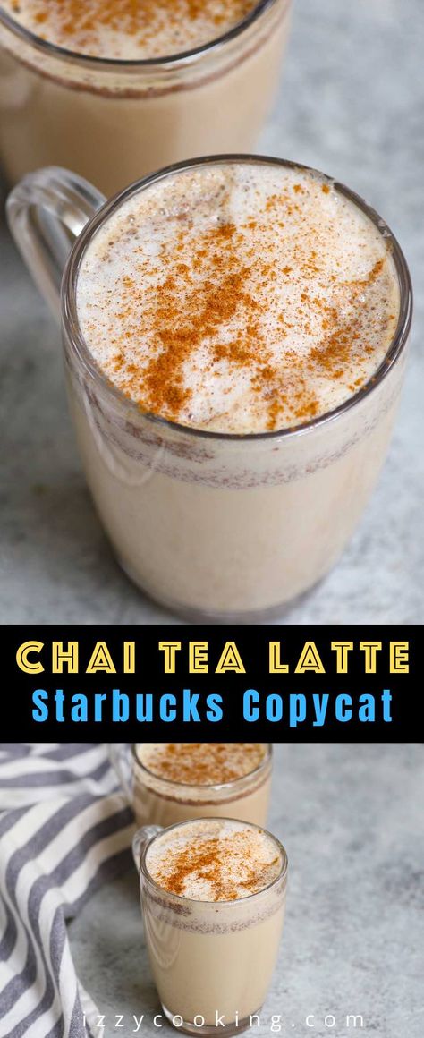 Chai Tea Latte (Starbucks Copycat Recipe) Chia Tea Latte Recipe, Chai Tea Latte Starbucks, Chai Tea Latte Recipe, Homemade Chai Tea, Iced Chai Tea Latte, Te Chai, Vanilla Chai Tea, Iced Chai Tea, Chai Latte Recipe