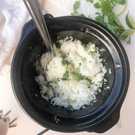 Cilantro Lime Rice In Crockpot, Slow Cooker Cilantro Lime Rice, Cilantro Lime Rice Crockpot, Cilantro Lime Rice In Rice Cooker, Slow Cooker Rice Recipes, Mom's Meatloaf Recipe, Cilantro Rice Recipe, Rice Crockpot, Recipe With Cilantro