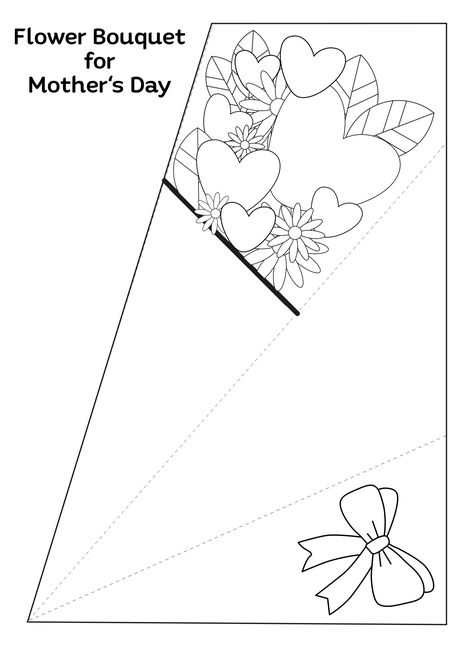 Printable Flower Bouquet For Mothers Day Mothers Day Card Template, Flower Petal Template, Flower Templates Printable, Mother's Day Printables, Flower Boquet, Paper Flower Garlands, Printable Flower, Paper Wall Hanging, Paper Bouquet