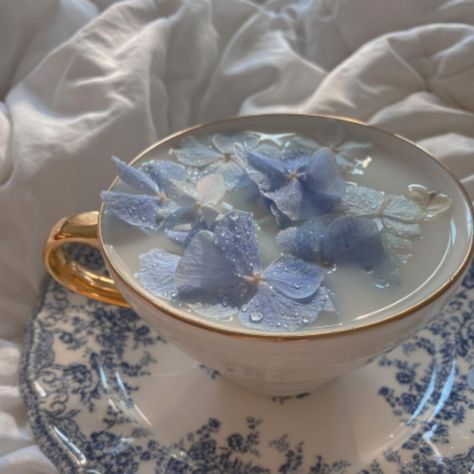 #blue #aesthetic #cute #square #tea #flowers #cup #pastel Blue Tea Aesthetic, Pastel Blue Aesthetic, Aesthetic Tea, Tea Aesthetic, Blue Drinks, Everything Is Blue, Baby Blue Aesthetic, Light Blue Aesthetic, Blue Tea