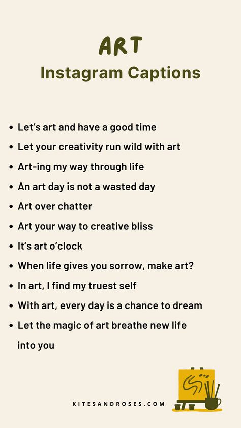 Looking for art captions? Here are the quotes and sayings that celebrate the power of imagination. Aesthetic Art With Quotes, Quotes On Creating, Art Related Captions, Caption On Art Work, Calligraphy Captions For Instagram, Art Is Quotes, Art Date Caption, Art Post Captions, Insta Caption For Artwork