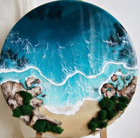 Handmade ocean theme resin art, wall hanging, wall decor, Home and living Ocean Theme Resin Art, Resin Wall Hanging, Art Ocean, Ocean Theme, Ocean Themes, Hanging Wall, Hanging Wall Art, Hanging Wall Decor, Resin Art