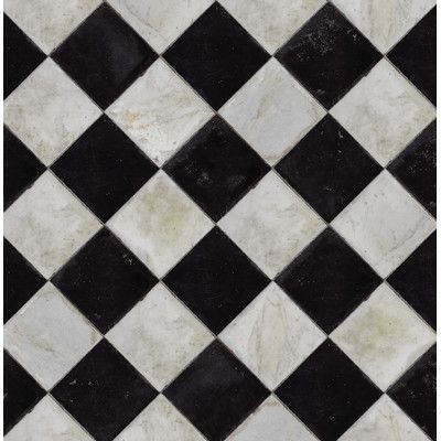 Coordonne 30' x 18.5" Chess Tiles Wallpaper Color: Wallpaper Paper, Tiles Wallpaper, Faux Tiles, Floor Texture, Tile Texture, Black And White Tiles, Tile Wallpaper, White Floors, Brick Wallpaper