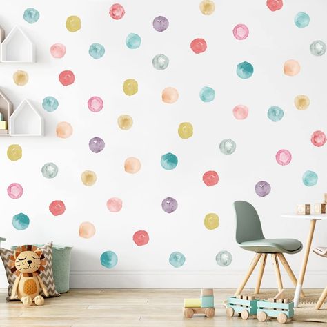 PRICES MAY VARY. Title: Polka Dot Wall Decals Removable Watercolor Wall Sticker for Kids Baby Girls Living Room Bedroom Playroom (Colorful Planet)…. Product Type: Categories > Nursery > Décor > Wall Décor > Stickers Triangle Polka Dot Wall, Pink Navy Playroom, Kids Room Wall Decals Cricut, Polka Dot Wallpaper Bedroom Kids, Playroom Wall Decals Fun, Washi Tape Wall Art Kids Playroom, Confetti Wall Decals, Baby Nursery Wall Decals, Jungle Wall Decals