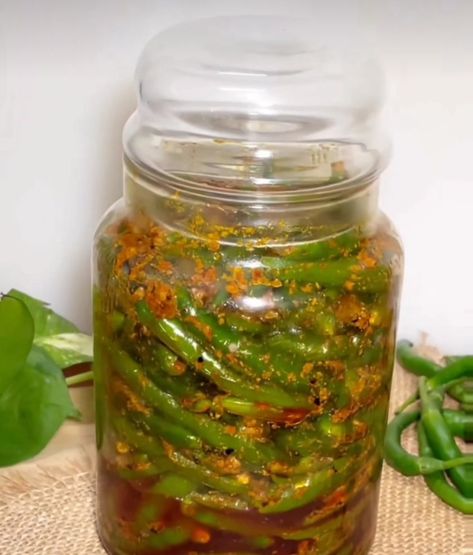 Try this recipe to make green chilli achar that can be stored for long time. Mirch Ka Achar, Green Chilli Pickle, Chilli Pickle, How To Make Chili, Chilli Recipes, Chilli Paste, Green Chilli, Green Chilies, Pickles