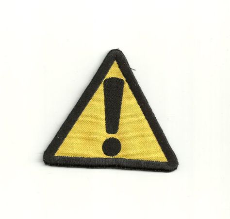 Warning Sign Patch by PatchNation on Etsy, $3.99 Punk Patches, Warning Sign, Cool Patches, Diy Patches, Fabric Glue, Patches Jacket, Super Glue, Patch Design, Different Textures