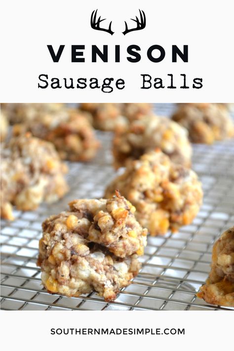 Venison Sausage Meals, Venison Appetizers Snacks, Deer Sausage Balls, Deer Meat Breakfast, Deer Appetizers, Deer Meat Appetizers, Recipes With Venison Sausage, Venison Sausage Balls, How To Make Venison Sausage