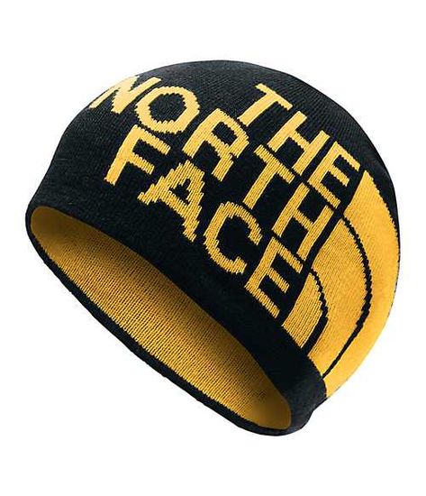 Reversible Beanie - Men's - The North Face - Black and Yellow – ALLREVERSIBLE Men's Beanie, Custom Fitted Hats, Cute Online Clothing Stores, Hat Aesthetic, Beanie Black, Mens Beanie, It Goes On, Cute Swag Outfits, Black North Face