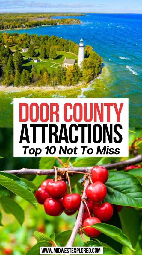 Door County Attractions: Top 10 Not To Miss Cave Point County Park Wisconsin, Baileys Harbor Door County, Things To Do In Door County Wisconsin, Door County Wisconsin Summer, Door County Restaurants, Cool Museums, Chippewa Falls Wisconsin, Wisconsin Summer, Wisconsin Vacation