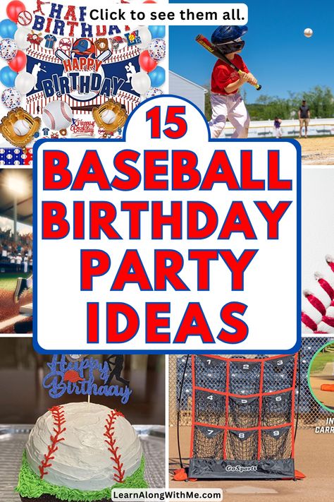 Here are some fun baseball birthday party ideas for kids.  These ideas can help coach you to having a great season...I mean birthday party.   There are ideas on what to play during the party, some baseball decoration ideas, goodie bag ideas and more.  Click to check them out. Baseball Party Ideas Games, Baseball Theme Carnival Games, Baseball 30th Birthday Party, Baseball Party Ideas Table Decorations, Baseball Birthday Games, End Of Baseball Season Party, Baseball Party Diy, Games For Baseball Theme Party, Boys Baseball Birthday Party Ideas