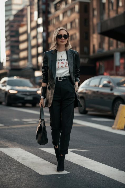 10 Edgy Work Outfits: Perfect Blend of Bold and Professional! – fashionbylina.com Bold Edgy Style, Cool Professional Outfits, Creative Professional Outfits Women, Rock Style Office Work Outfits, Edgy Outfit Inspiration, Edgy Interview Outfit, Rock Office Outfit, Edgy Outfits 2024, Professional Punk Outfits