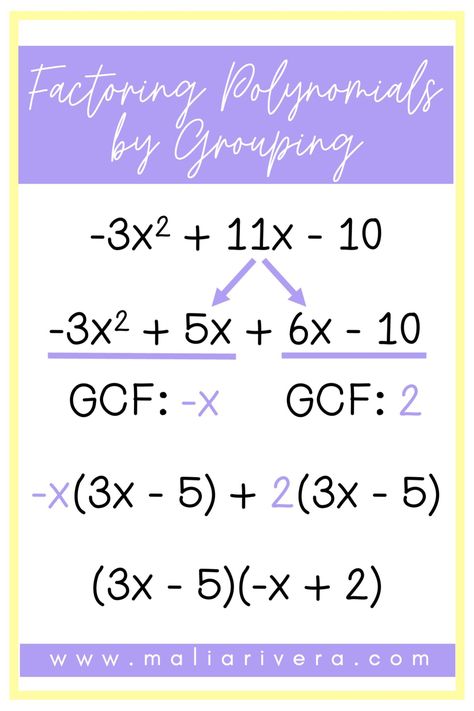 Teaching Students How to Factor Polynomials - Math with Ms. Rivera How To Factor Polynomials, Factoring Polynomials Notes, Factor Polynomials, Polynomials Notes, Math Factors, Factoring By Grouping, Test Notes, Algebra Notes, Polynomials Worksheet