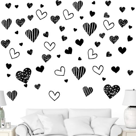 PRICES MAY VARY. Long-lasting Craftsmanship: Crafted from PVC, our wall stickers & murals are waterproof,ensuring safety and extended durability for enduring aesthetic pleasure in your home. No Hassle Application: Ideal for any smooth surface, our heart wall stickers offer effortless decoration. The heart wall decals can be removed, leaving no sticky traces behind and causing no damage. Ideal for Renters and Homeowners Alike: Our heart wall decor cater to both temporary living spaces and permane Peel And Stick Decals, Decals For Walls, Heart Wall Decal, Large Wall Decals, Heart Wall Stickers, Diy Heart, Heart Decals, Kitchen Wall Stickers, Heart Wall Decor