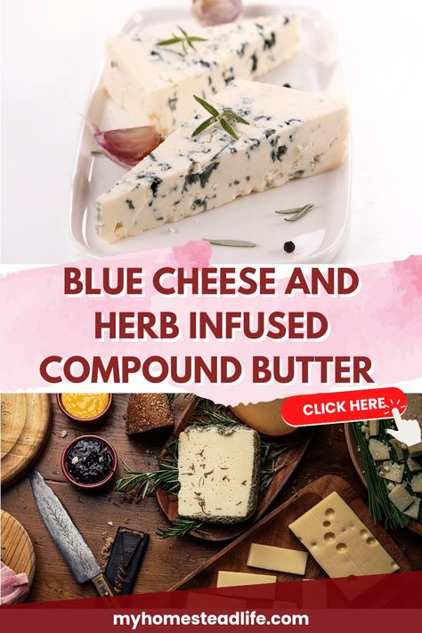 Blue Cheese Compound Butter, Herbal Butter, Blue Cheese Spread, Cooking With Herbs, Blue Cheese Butter, Butter Herb, The Best Appetizers, Flavored Butter Recipes, Butter Recipes Homemade