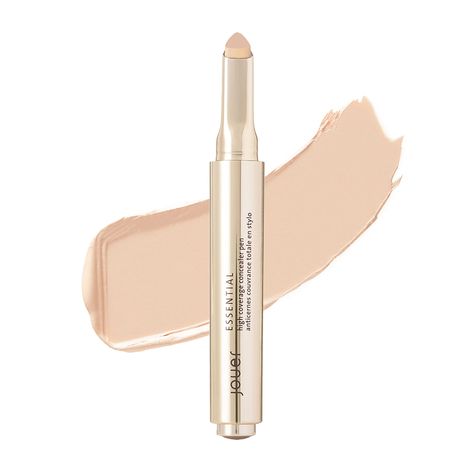 PRICES MAY VARY. SKIN BRIGHTENING: The Essential High Coverage Concealer Stick has a creamy formula that instantly brightens skin. Our hydrating cream concealer smooths your complexion, and conceals under-eye dark circles and blemishes. FULL COVERAGE: Medium-to-full coverage makes for easy application without feeling heavy on skin for that clean aesthetic. The unique triangular tip gets hard-to-reach areas and makes application a breeze. Perfect for on-the-fly touchups under the eye and spot tre Eye Concealer For Dark Circles, Brightening Makeup, Makeup Color Corrector, Ginger Coffee, High Coverage Concealer, Concealer Pen, Jouer Cosmetics, Concealer Stick, Concealer For Dark Circles