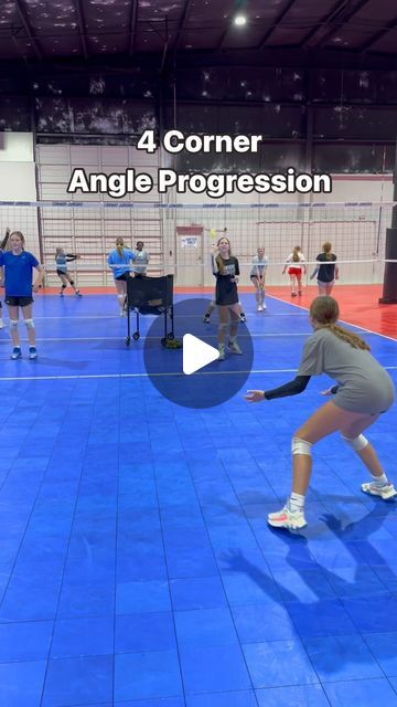 Conway Juniors Volleyball Club on Instagram: "Come train angles with us! 👊🏻We use this 4 corner angle progression to emphasize shuffle steps, and using angles with our platform to get the ball back to target. Start with a tennis ball and focus on reaching to catch with an angle already dropped. Then add in a ball for live passing! #conwayjuniors #passing #vball #vballworld #cjv #bettereveryday #practice #skills #drills #volleyball" Volleyball Transition Drills, Volleyball Court Positions, Volleyball Communication Drills, Volleyball Agility Drills, Volleyball Conditioning Drills, Volleyball Workouts For Beginners, Volleyball Games For Practice, Volleyball Defense Drills, Volleyball Passing Drills At Home