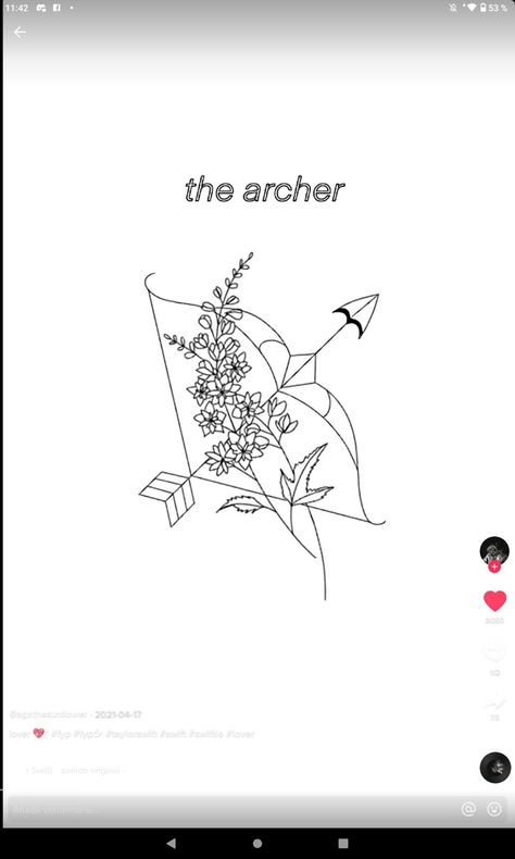 Taylor Swift Tattoo Symbol, Taylor Swift Small Drawings, Mirrorball Archer Tattoo, Taylor Swift Line Art Tattoo, Taylor Swift Inspired Tattoos Small, The Archer Tattoo Taylor Swift, Taylor Swift Line Drawing, Archer Tattoos, This Is Me Trying Tattoo