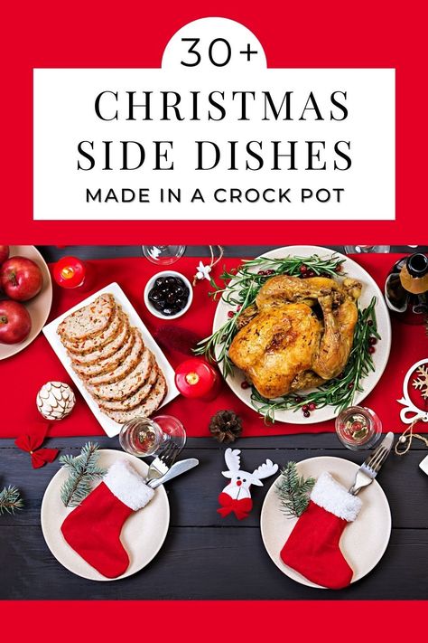 Crock Pot side dishes for a crowd, vegetable side dishes crock pot, Christmas side dishes crock pot. Christmas Recipes Dinner Sides, Christmas Dinner Ideas Sides, Christmas Potluck Dishes, Stuffing Recipes Crockpot, Sweet Corn Casserole, Christmas Dinner Sides, Scalloped Potatoes Crockpot, Slow Cooker Christmas, Crockpot Christmas