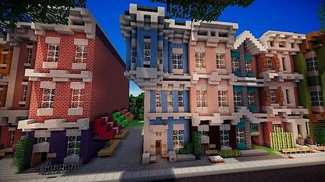 Victorian Townhouse ft. Getmoreland Minecraft Project                                                                                                                                                                                 More Buildings In Minecraft, Minecraft Town Ideas, Villa Minecraft, Minecraft Town, Construction Minecraft, Minecraft Welten, Minecraft City Buildings, Rumah Minecraft Sederhana, Minecraft World