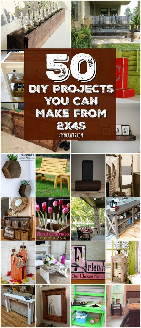 50 DIY Home Decor And Furniture Projects You Can Make From 2X4s {With tutorial links and free plans} via @vanessacrafting Wood Crafting Tools, Decor Ikea, Diy Ikea Hacks, Diy Holz, Old Pallets, Ideas Vintage, Hemnes, Free Plans, Woodworking Furniture