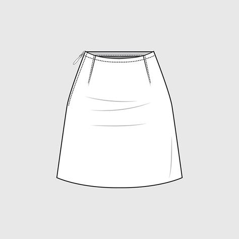 Mini Skirt Flat Sketch, Fashion Technical Drawing Skirt, Mini Skirt Technical Drawing, Mini Skirt Sketch, Skirt Technical Flat, Technical Drawing Skirt, Skirt Flat Sketch, Skirt Sketch, Nautical Skirt