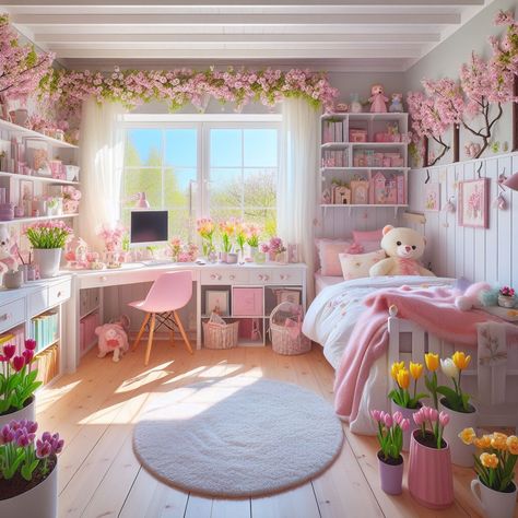 Kawaii Cozy Room, Kawaii Apartment, Kawaii Living Room, Kawaii Bed, 2000s Room, Army Room Decor, Kids Room Interior Design, Luxury Room Bedroom, Japanese Interior Design