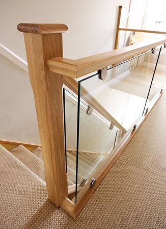 Oak and Glass Staircases - Neville Johnson Staircases Glass Bannister, Glass Stairs Design, Glass Railing Stairs, Stair Banister, Glass Railings, Stairs Design Interior, Staircase Handrail, House Staircase, Glass Stairs