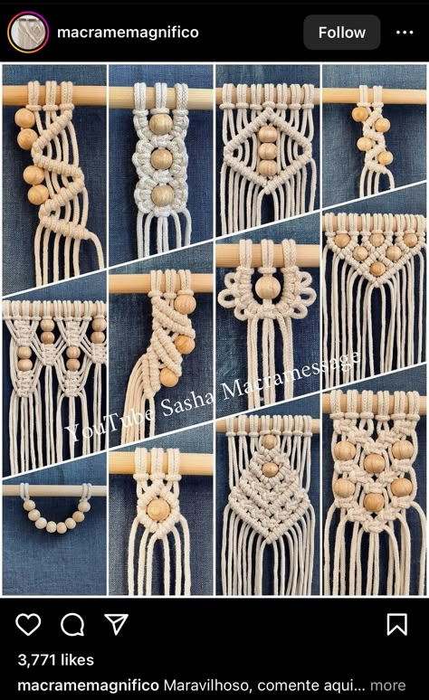 Simpul Makrame, Pola Macrame, Macrame Wall Hanger, Macrame Plant Hanger Tutorial, Free Macrame Patterns, Macrame Plant Hanger Patterns, Idee Cricut, Macrame Knots Tutorial, Macrame Bracelet Patterns