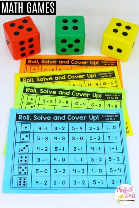 First Grade Subtraction, Fall Math Worksheets, Worksheets For 1st Grade, 1st Grade Math Games, Base 10 Blocks, Math Subtraction, Subtraction Activities, Fall Math, Math Intervention