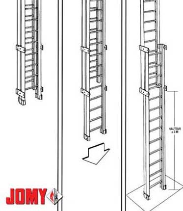 Safety Retractable Ladder, Pole Ladder, Alluminum Staircases by Jomy Fire Exit Ladder, Loft Ladder Ideas, Retractable Stairs, Retractable Ladder, Fire Escape Ladder, Fire Ladder, Sliding Ladder, Safety Ladder, Garage To Living Space