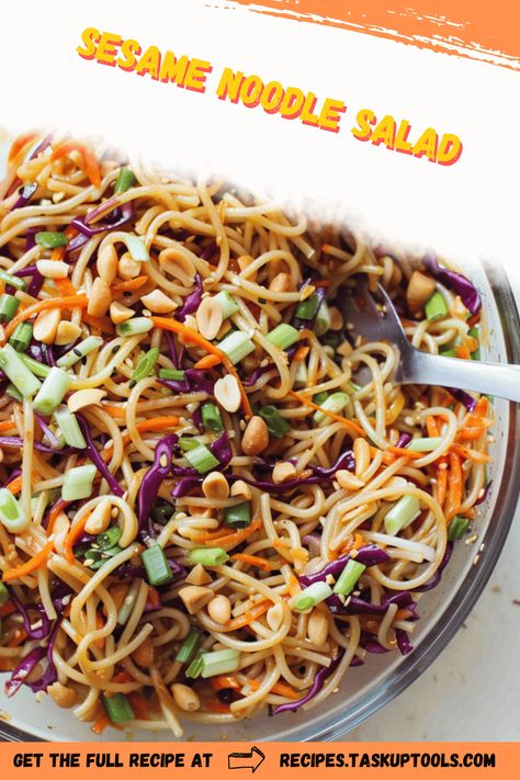 Discover the delectable flavors of our Sesame Noodle Salad, a perfect blend of savory and fresh ingredients. This easy-to-make dish features crispy vegetables tossed with tender noodles and dressed in a rich sesame sauce. Ideal for quick lunches, refreshing dinners, or a flavorful side dish, this salad caters to diverse dietary preferences. Whether you're meal prepping for the week or hosting a gathering, this recipe offers a delightful taste experience that's sure to please. Follow this simple recipe to bring a touch of Asian-inspired cuisine to Noodle Pasta Salad, Sesame Noodle Salad, Crispy Vegetables, Sesame Noodle, Cabbage Rice, Sesame Noodles, Sesame Sauce, Vegetarian Cabbage, Cold Salad