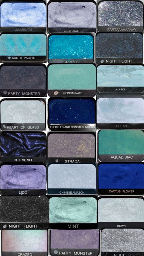 blue aesthetic eyeshadow nars Nars Single Eyeshadow, 2000s Eyeshadow Palette, Eye Shadow Palette Blue Eyes, Nars Eyeshadow Single Aesthetic, Blue Lace Aesthetic, Eyeshadow Pallets Aesthetic, Makeup Pallets Aesthetic, Blue Makeup Palette, Makeup Palette Aesthetic