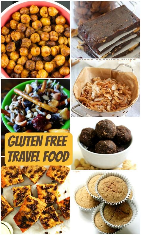 Gluten free travel foods Travel Food Ideas, Gluten Free Travel Food, Gluten Free Fast Food, Gluten Free Snacks Recipes, Airplane Food, Traveling Family, Gluten Free Travel, Road Trip Food, Road Trip Snacks