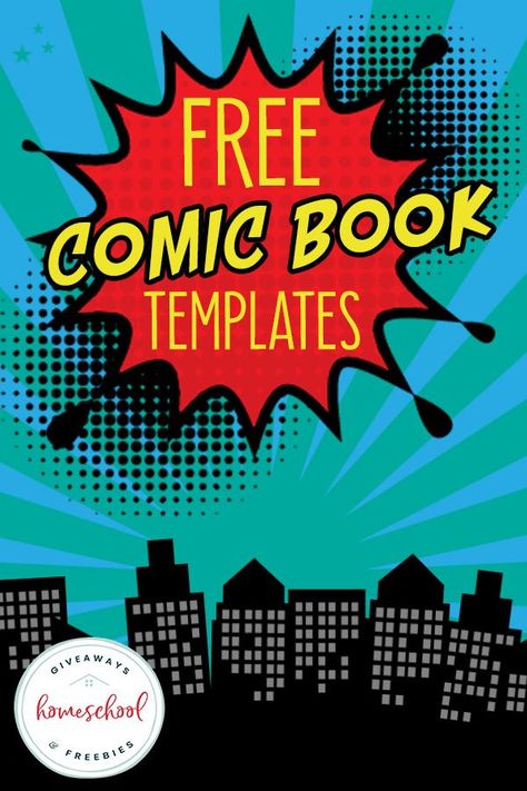 Use these Comic Book Templates to encourage creative writing in your children as you celebrate National Comic Book Day this year! #creativewriting #homeschoolers #homeschooling #hsgiveaways Comic Book Blank Pages, Free Comic Book Template, Comic Book Yearbook, National Comic Book Day, Comic Strip Template, Free Writing Prompts, Blank Comic Book, Fun Writing Activities, Comic Book Template