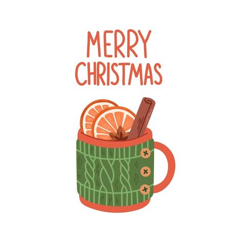 Christmas Drink Illustration, Christmas Drinks Illustration, Cozy Christmas Illustration Art, Cosy Christmas Illustration, Colouring Ideas, Christmas Colouring, Cocktail Illustration, Drink Cozies, Paint Water