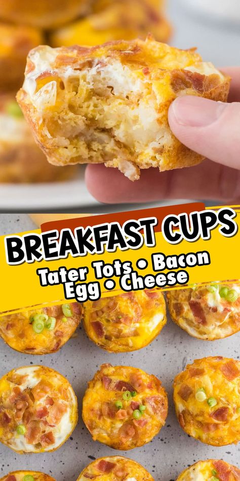 Egg Bites Muffin Tins, Healthy Egg Muffins, Muffin Tin Breakfast, Bite Size Breakfast, Breakfast Cups Recipe, Muffin Cups Recipes, Egg Muffins Healthy, Tater Tot Breakfast Casserole, Egg Muffins Recipe