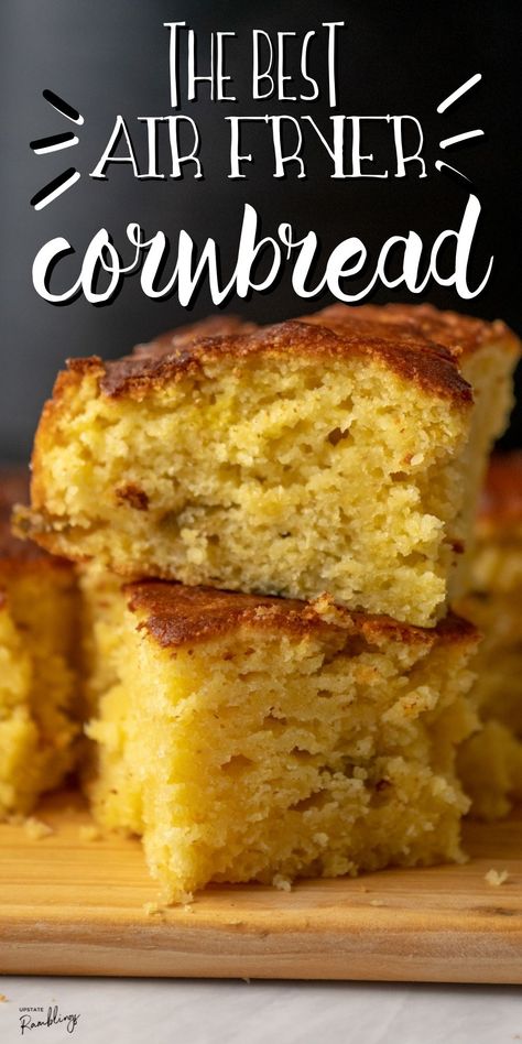 Jiffy Cornbread Recipes Air Fryer, Air Fryer Bannock, Air Fryer Jiffy Cornbread, Cornbread Air Fryer Recipe, Cornbread In Airfryer, How To Make Corn Bread In The Air Fryer, Air Fryer Cornbread Muffins, Air Fry Cornbread, Air Fryer Cornbread Jiffy