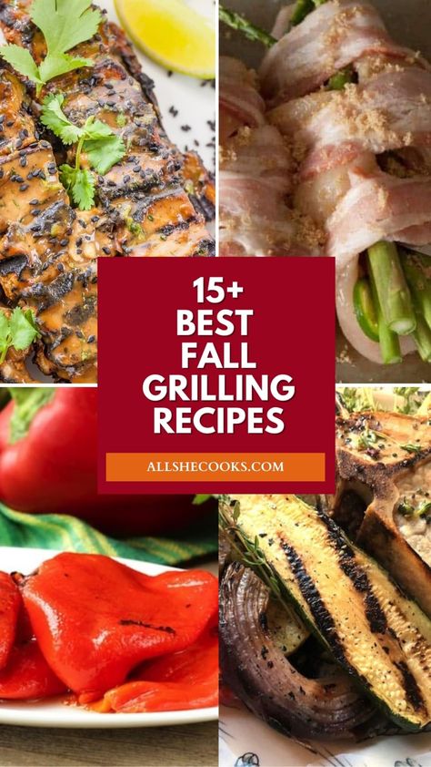 Stuff To Grill For Dinner, Fall Grilled Vegetables, Supper Ideas On The Grill, Grill Meat Recipes, Foods On The Grill, Food To Grill Ideas Easy, Fall Bbq Recipes, Grilled Dinner Ideas Fall, Dinners To Grill