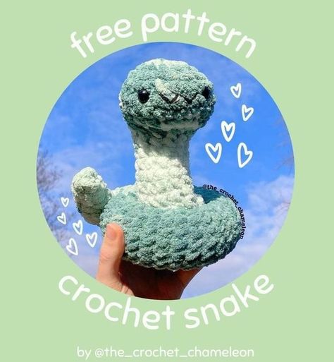 Free No Sew Amigurumi Pattern, Free No Sew Crochet Patterns, No Sew Amigurumi Free Pattern, Crochet No Sew Amigurumi, Crochet Snake Pattern, Snake Crochet, No Sew Amigurumi, Crochet Snake, Crochet Toys Free Patterns