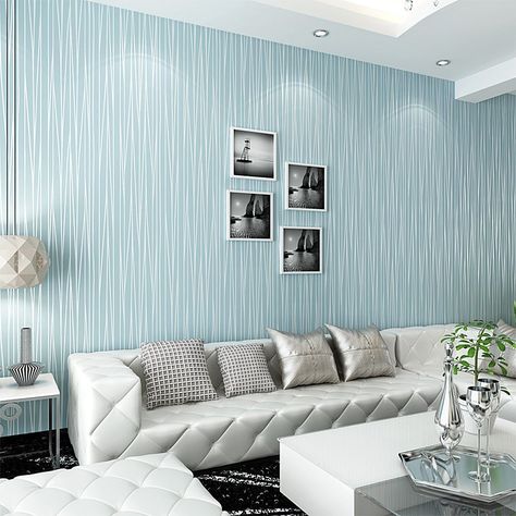 45 Gorgeous Wallpaper Designs for Home — RenoGuide - Australian Renovation Ideas and Inspiration Room Wallpaper Designs, Floor To Ceiling Curtains, Room Wall Colors, Wall Texture Design, Living Room Photos, Wall Paint Designs, Tv Background, Striped Wallpaper, Wallpaper Living Room