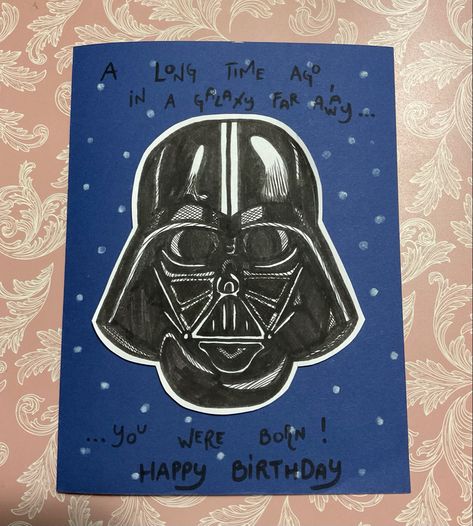 Starwars Birthday Card Diy, Star Wars Bday Cards, Star Wars Birthday Cards Diy, Birthday Cards Star Wars, Starwars Birthday Card, Star Wars Birthday Cards, Diy Star Wars Gifts, Diy Birthday Card For Boyfriend, Birthday Painting