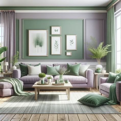 Best 16 Colors to Complement Lavender Sage Green And Purple Living Room, Lavender Living Room Decor, Purple And Green Living Room, Green And Purple Living Room, Living Room Lavender, Magnolia Living Room, Lilac Living Room, Lavender Living Room, Sage Living Room