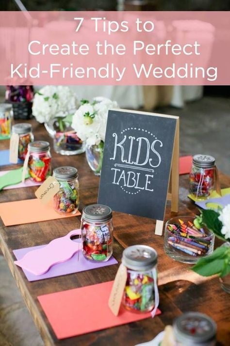 Kids Table Wedding Reception, Wedding Table Planner, Kids Table Wedding, Wedding Table Themes, Offbeat Wedding, Wedding Favors And Gifts, Childrens Table, Kids Table, Chalkboard Wedding