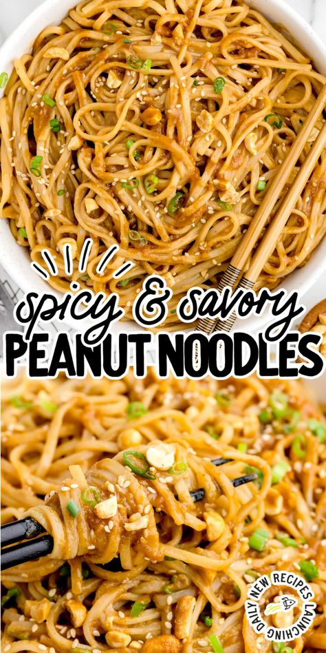 Recipes With Rice Noodles, Rice Noodle Dishes, Peanut Butter Noodles Recipe, Buttered Noodles Recipe, Thai Recipes Noodles, Sesame Noodles Recipe, Peanut Sauce Noodles, Spicy Peanut Noodles, Food Noodles