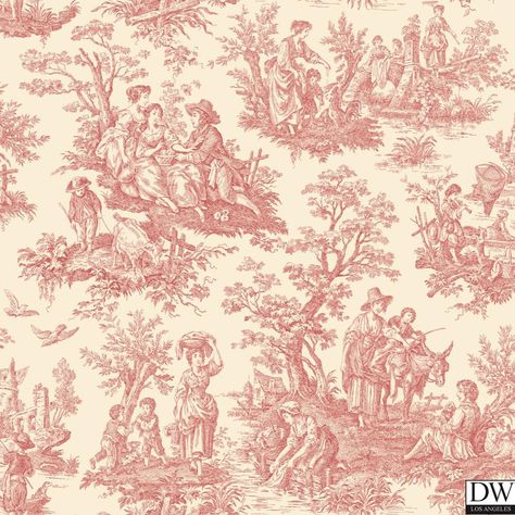 DW CLASSICS COUNTRY LIFE WALLPAPER [VAW-82158] : Designer Wallcoverings™ Toile Peel And Stick Wallpaper, French Upholstery Fabric, Waverly Wallpaper, Farmhouse Wallpaper, Roommate Decor, Blue And White Wallpaper, Toile Wallpaper, Toile Fabric, York Wallcoverings